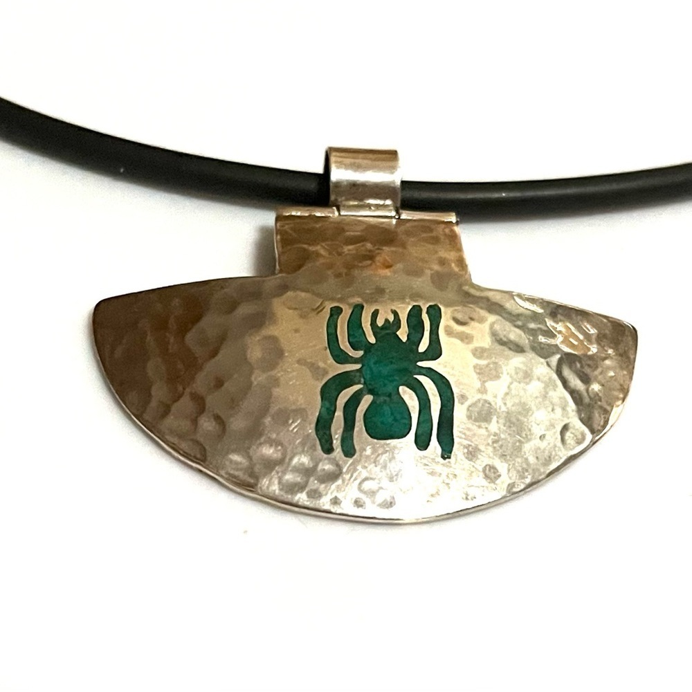 Vintage 950 Silver Hammered Slide Necklace